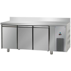 Tavolo Refrigerato Temperatura Negativa 3 Sportelli con Piano Superiore e Alzatina profondità cm 70